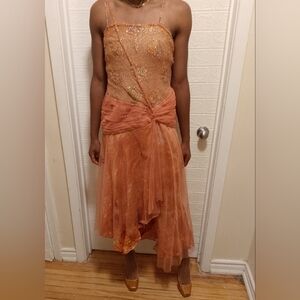 Elegant Orange Evening Dress